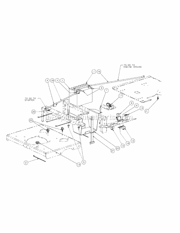 Kawasaki Electrical Assembly Diagram and Parts List for S7237-KW 53AI8DU8050-37HP Cub Cadet Lawn Tractor